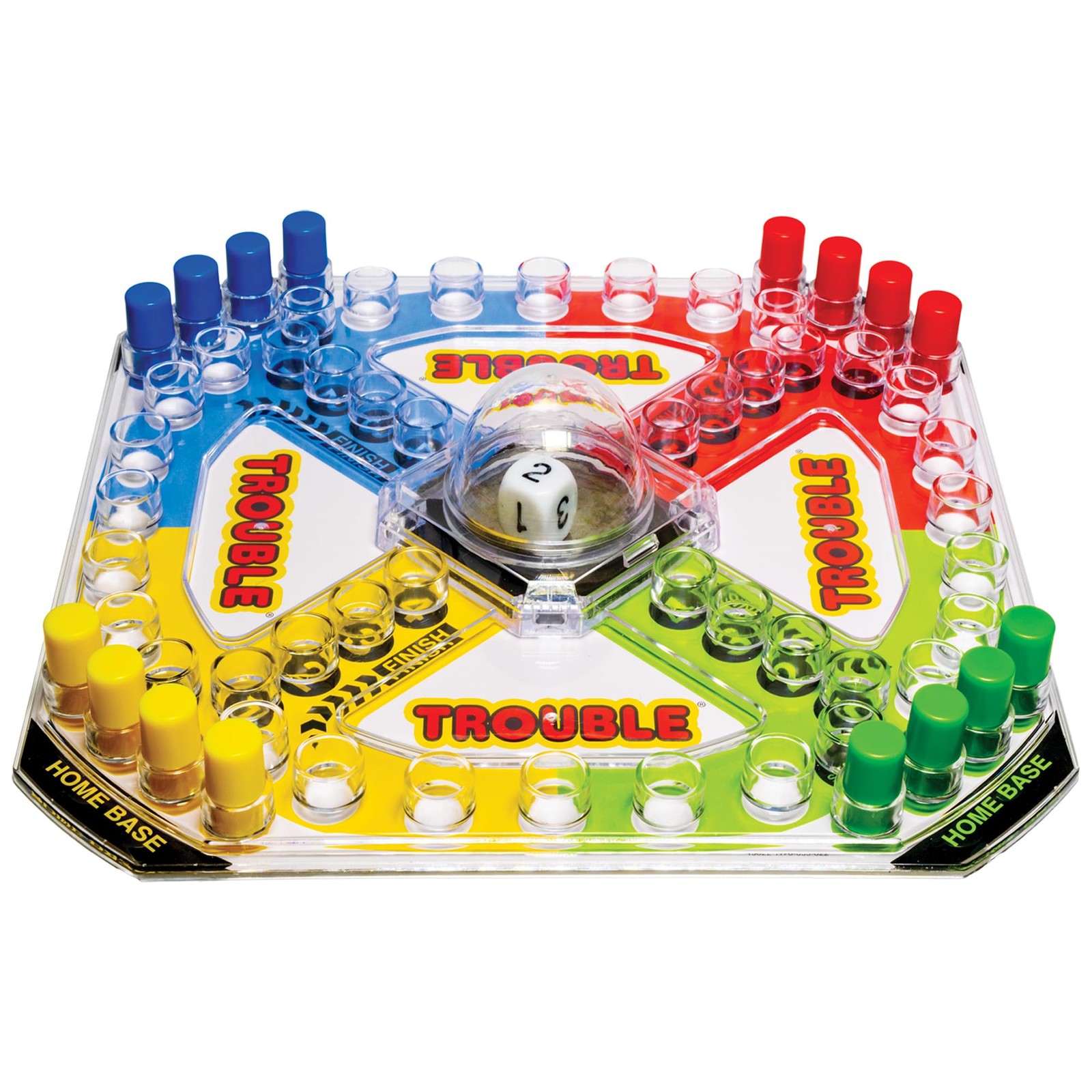Classic Trouble Board Game Extra Wide Pop O Matic for Family Fun 2-4 Players