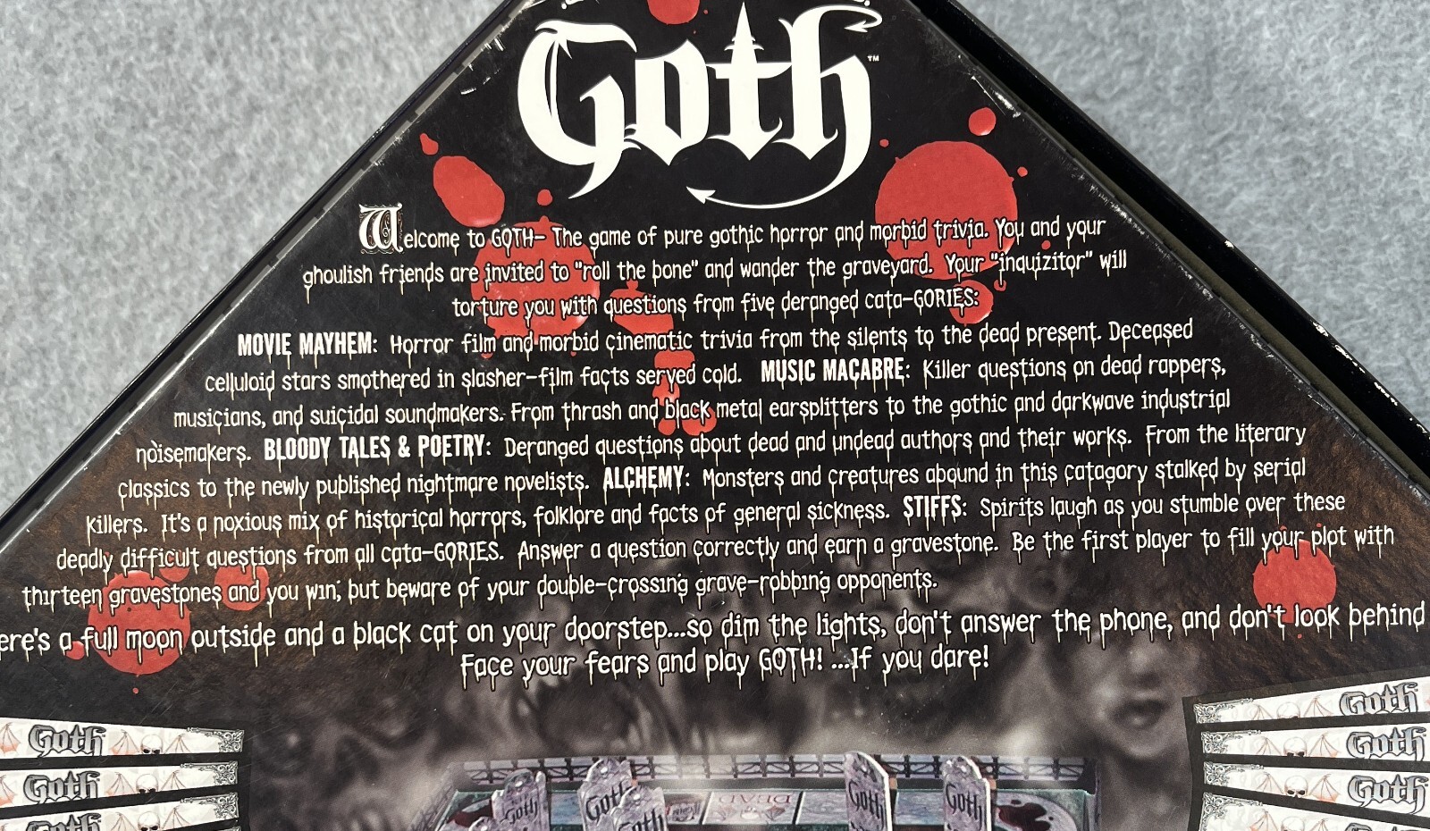 Goth The Game of Horror Trivia McNutty Board Game 2002 4 Person Vintage CIB Fun