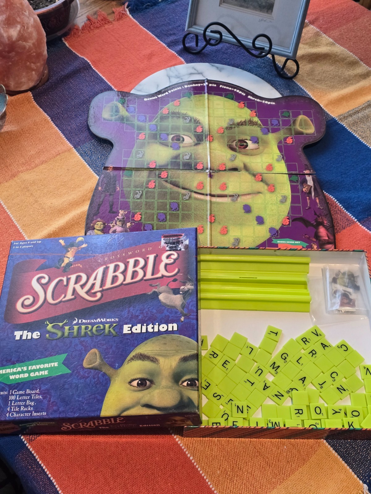 Scrabble Crossword Board Game The Shrek Edition 2007 Sababa Toys Complete