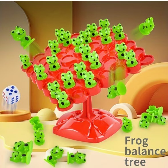 Fun Balance Board Game Frogs. Family Fun, Stocking Stuffer! Random color choice