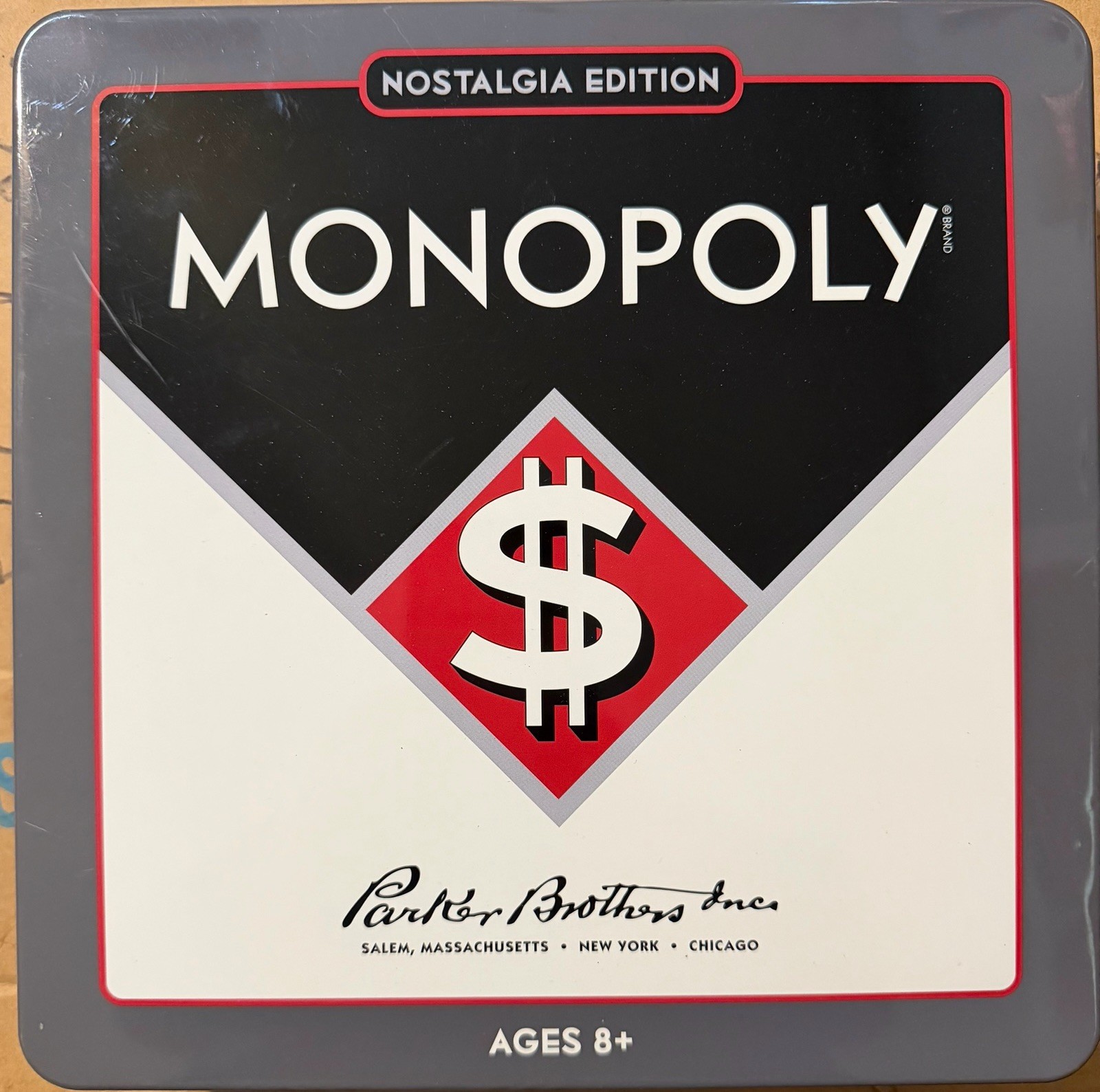 Monopoly Nostalgia Edition Collectible Tin Vintage Classic Board Game Open Box