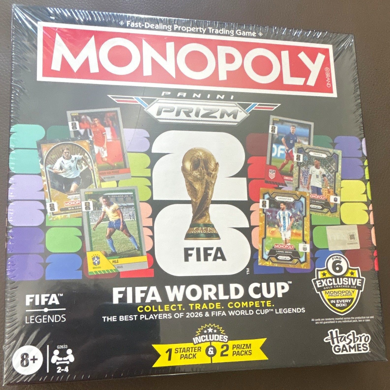 Hasbro Games Monopoly Panini Prizm FIFA World Cup Board Game Exclusive Cards