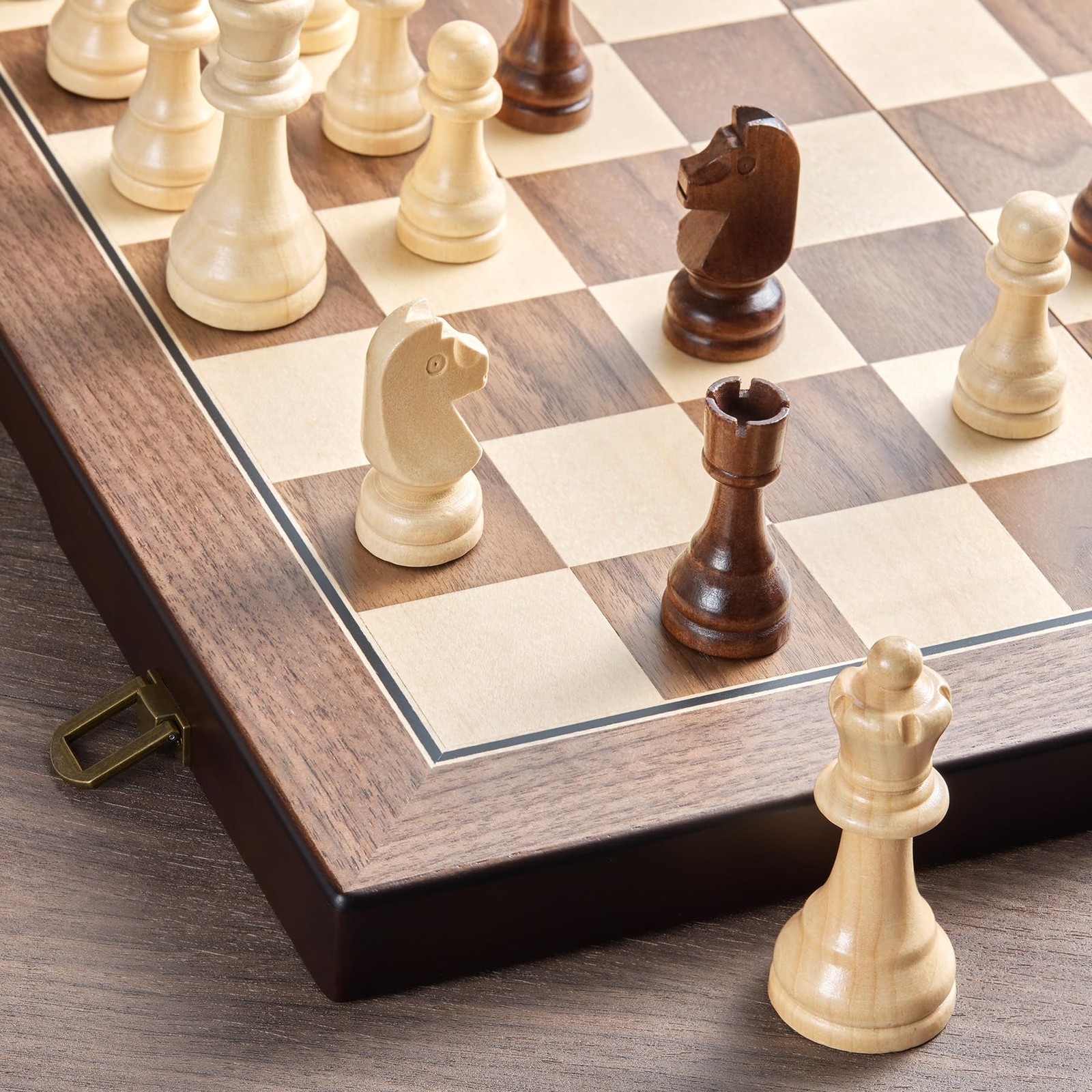 17” Magnetic Wooden Chess Set for Adults Kids – with Folding Board, Gift Pac…