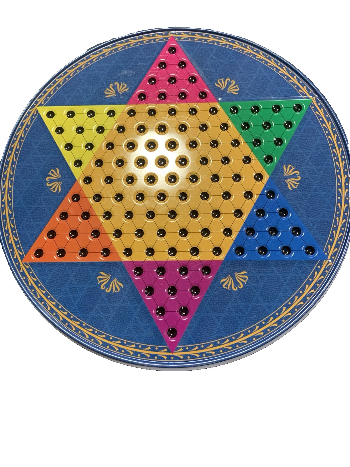 CHINESE CHECKERS – TRADITIONAL CHECKERS – METAL CONTAINER