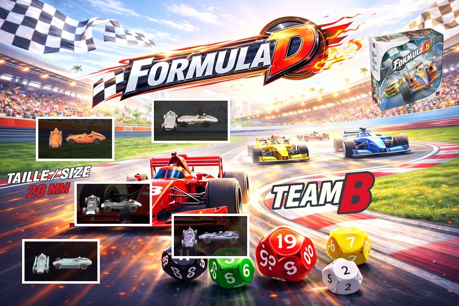 Formula D Vintage F1 Cars Set | 20 Classic Formula One Miniatures | Board Game