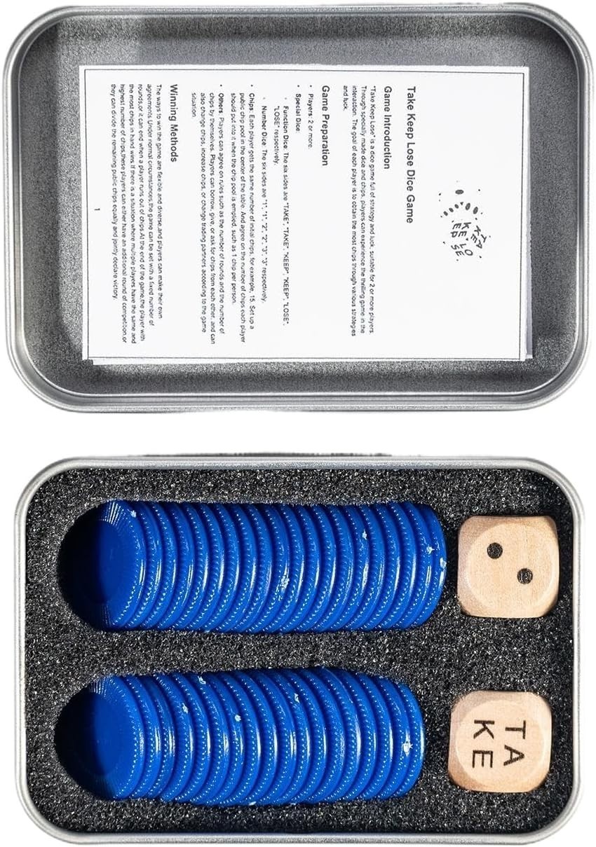 Travel-Friendly Take Keep Lose Dice Game Set – Perfect for Social Gatherings
