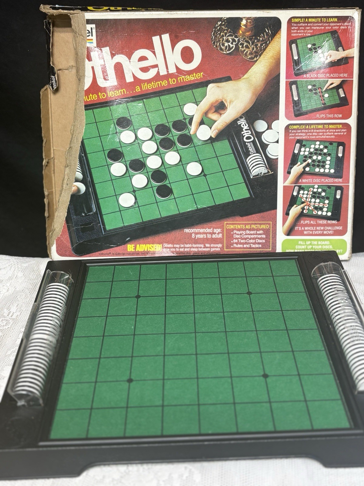 Vtg Othello Board Game Gabriel In Original Box 1978 Replacement Parts 62 Discs
