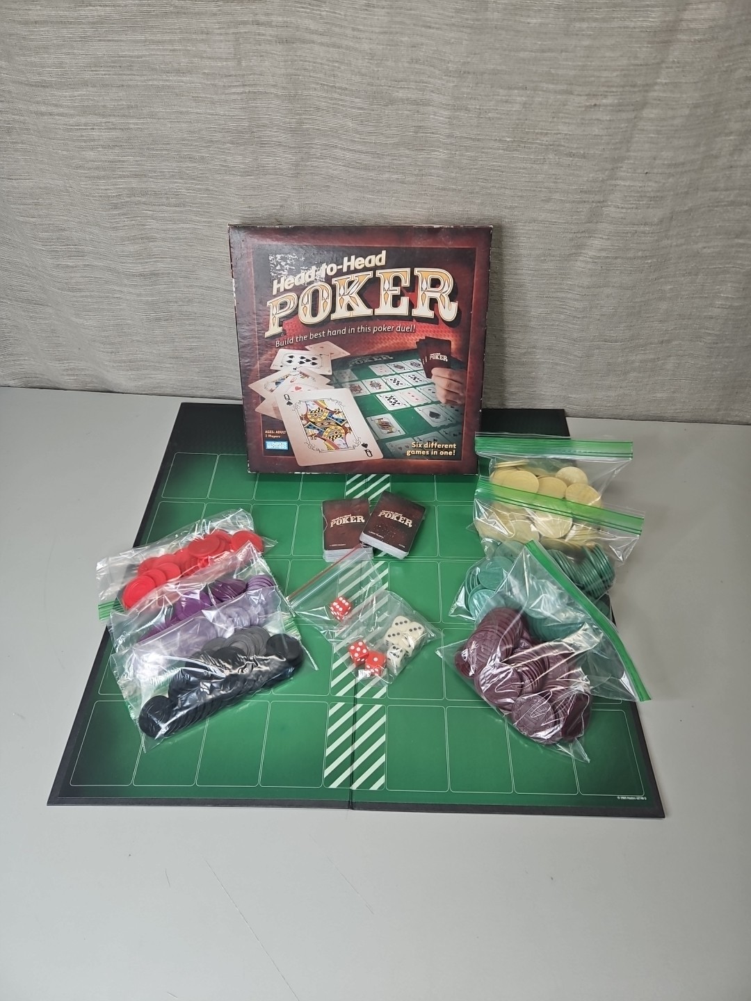 Head to Head Poker Game Complete Set Cards Chips Travel Board Game