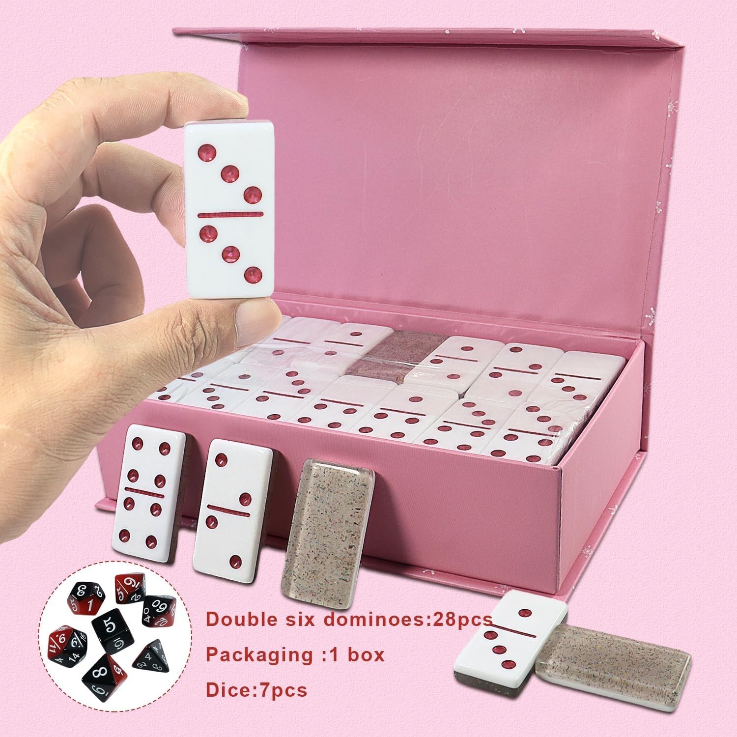 Dominoes Set for Adults, Double 6 Dominos Game Set with 28 Domino Tiles Doubl…