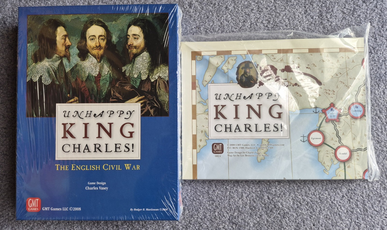 Unhappy King Charles! The English Civil War GMT 0814 – w/Mounted Map – in SW