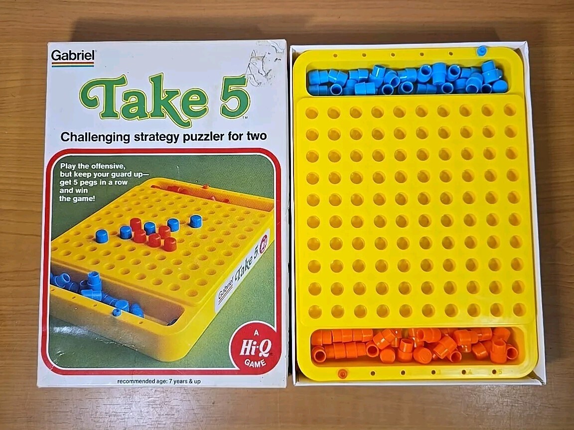 TAKE 5 Board Game Vtg 1977 Gabriel Hi-Q Strategy 100% Complete Hong Kong