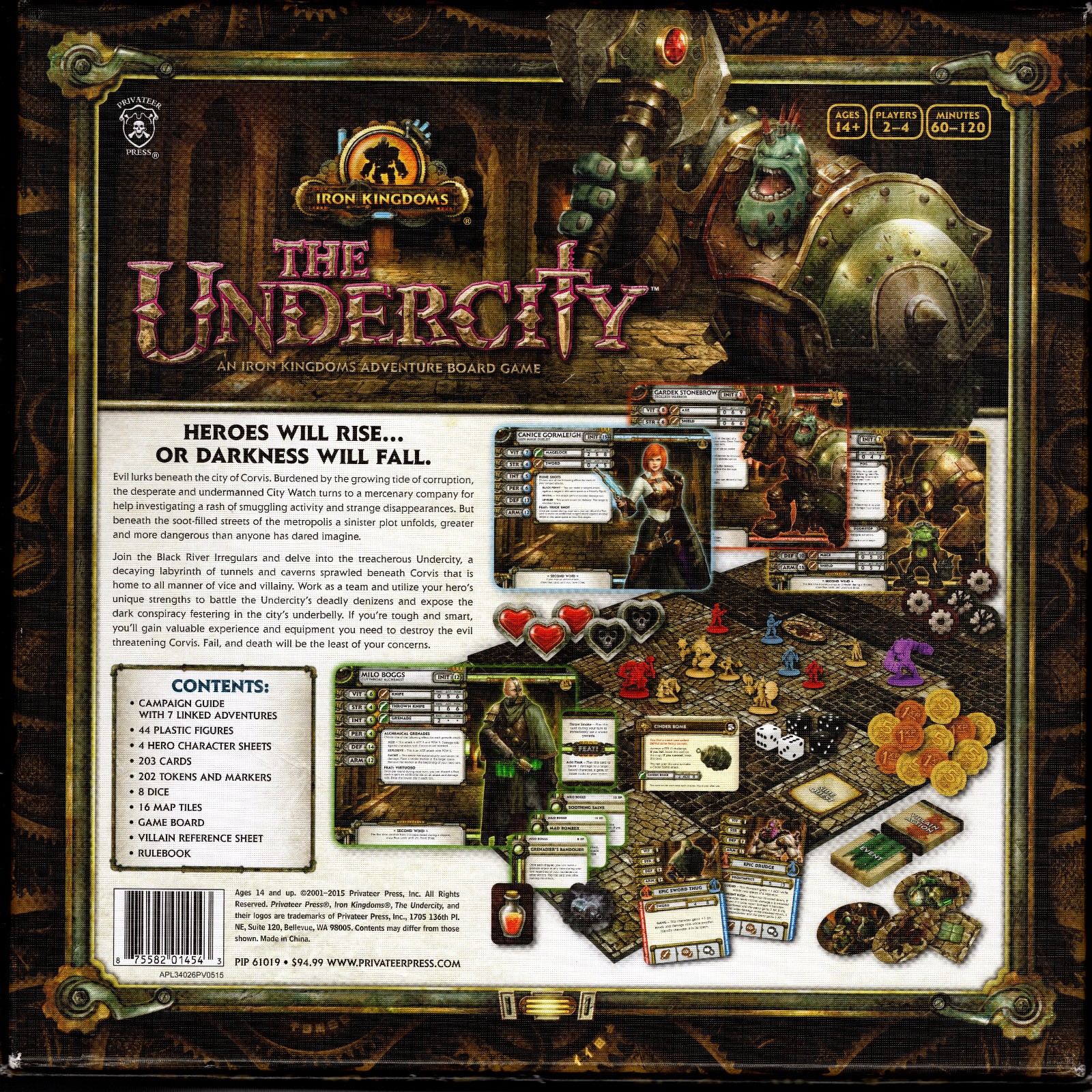 The Undercity: An Iron Kingdoms Adventure – Privateer Press 2015 – Complete VG