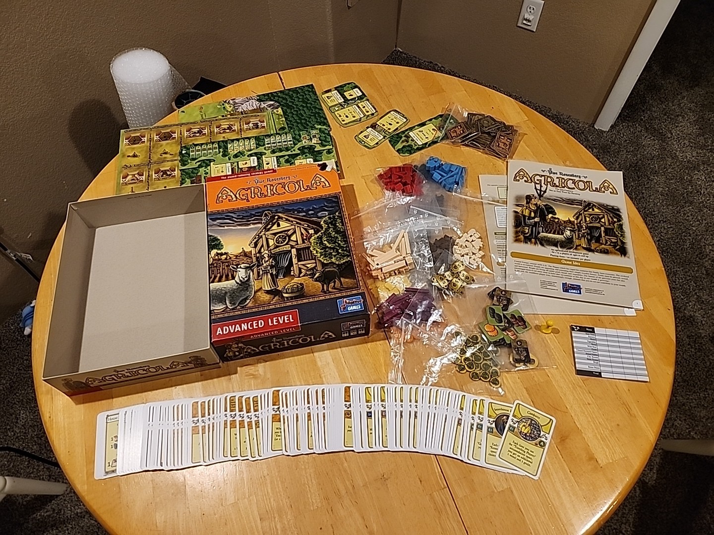 Agricola Board Game – Advanced Level – Missing One Wooden Grain Token