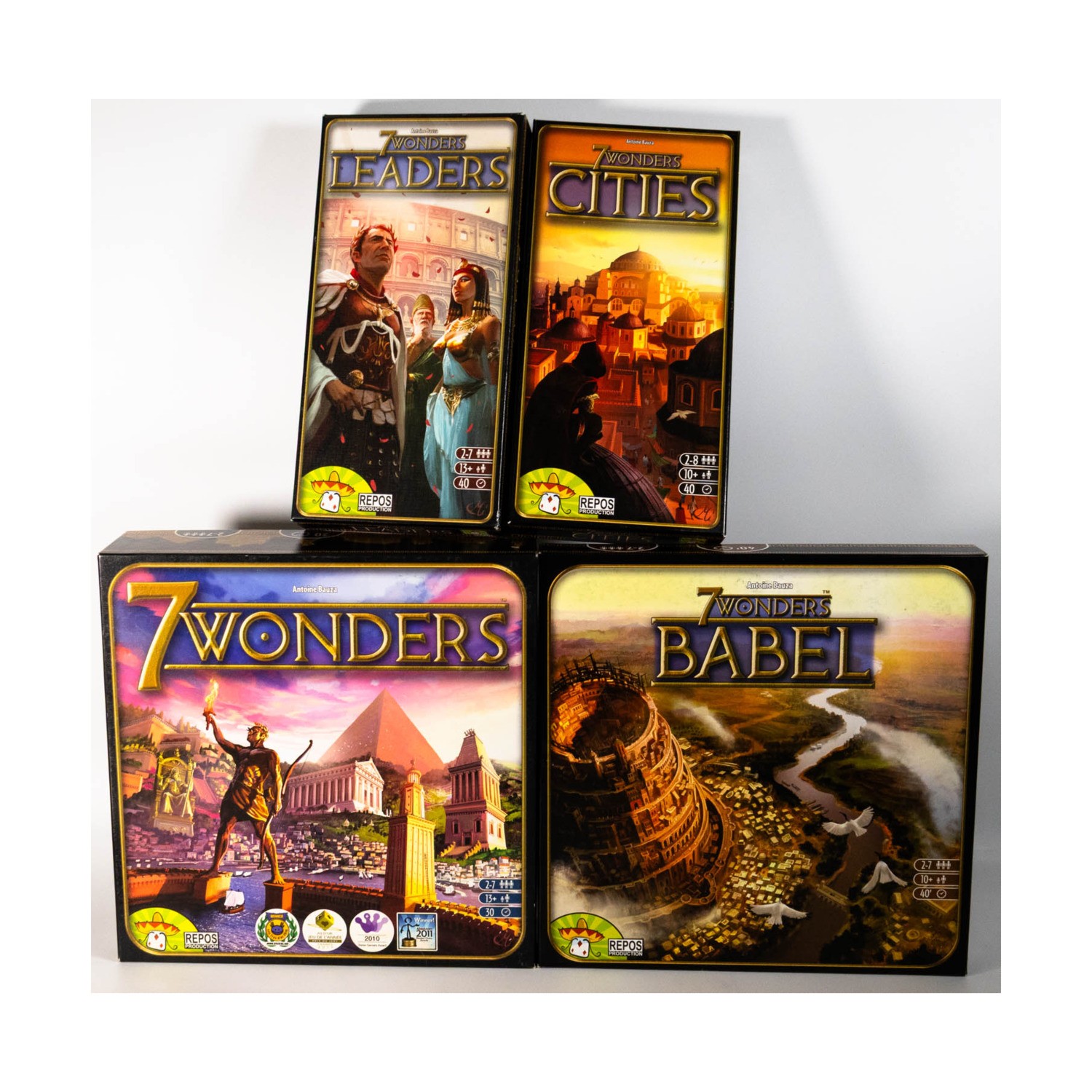 Repos Board Games 7 Wonders Collection #42 – Base + 4 Expansions! Fair/EX