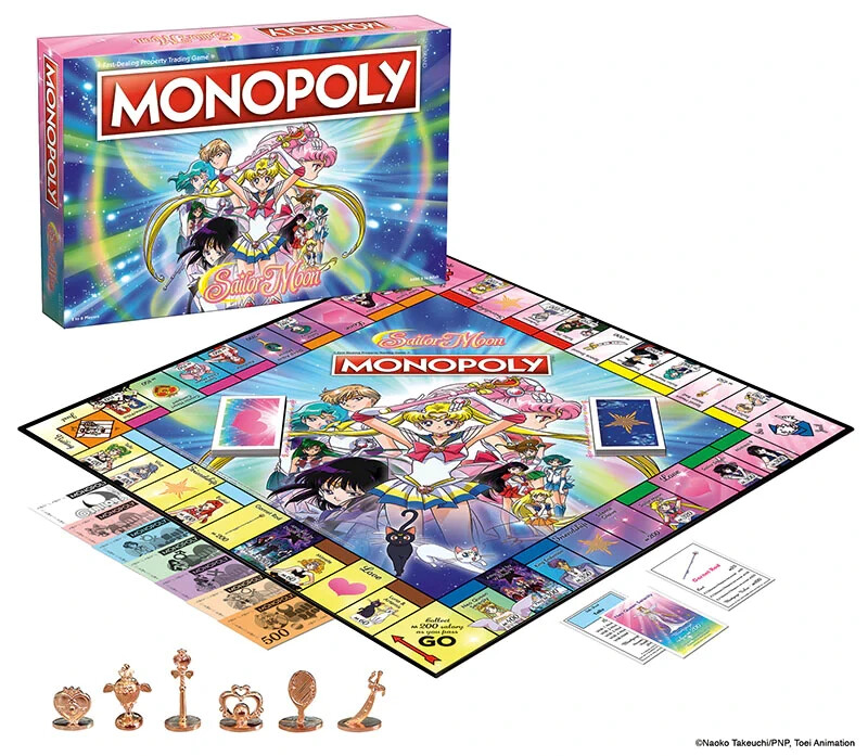 Sailor Moon MONOPOLY Age=8+ 2-6 PLAYERS 60+ MINUTES + FREE DVD