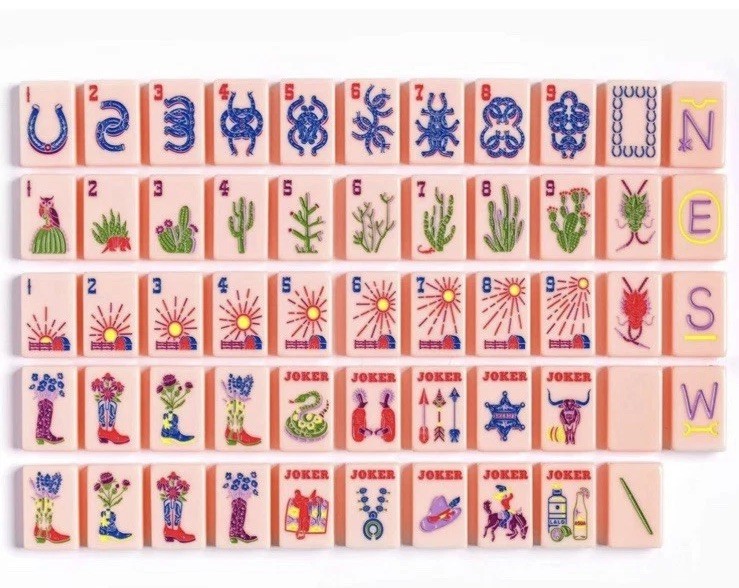 The Ranch Line Inspired American Mahjong Tiles, Dusty Rose Color