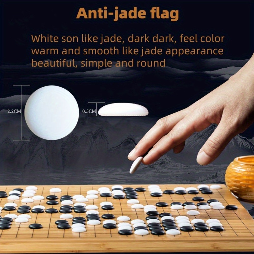 Portable Go Game Set, Foldable Leather Board with ABS Resin Bowls, for Beginners