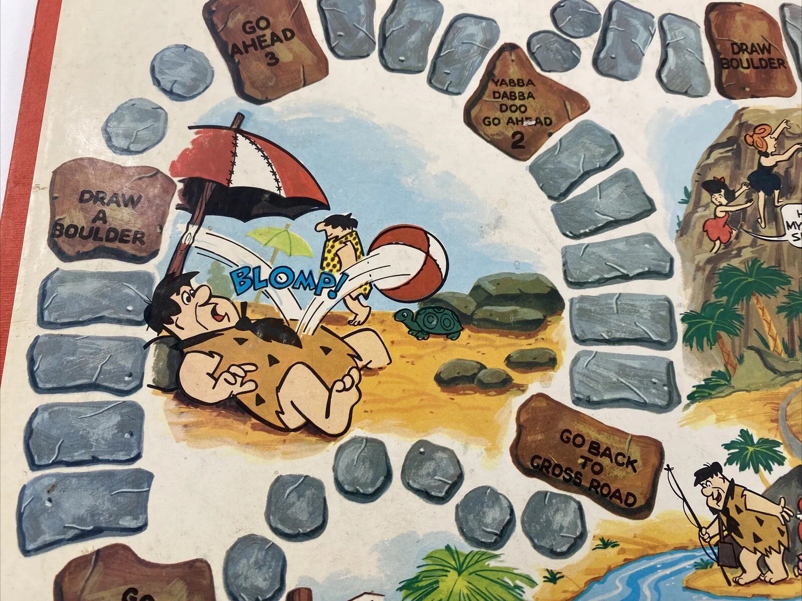 Flintstones Board Game Milton Bradley 1971 Messed Up Vacation GAME BOARD ONLY