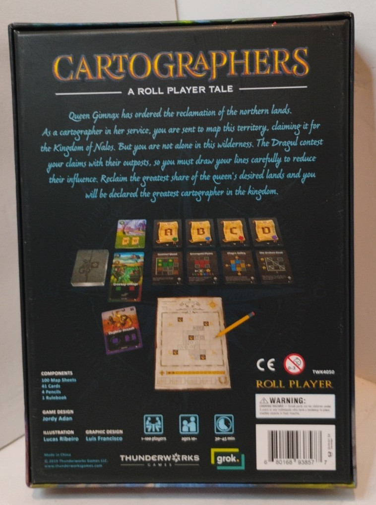 2019 Cartographers Jordy Adan A Roll Player Tale Board Game COMPLETE