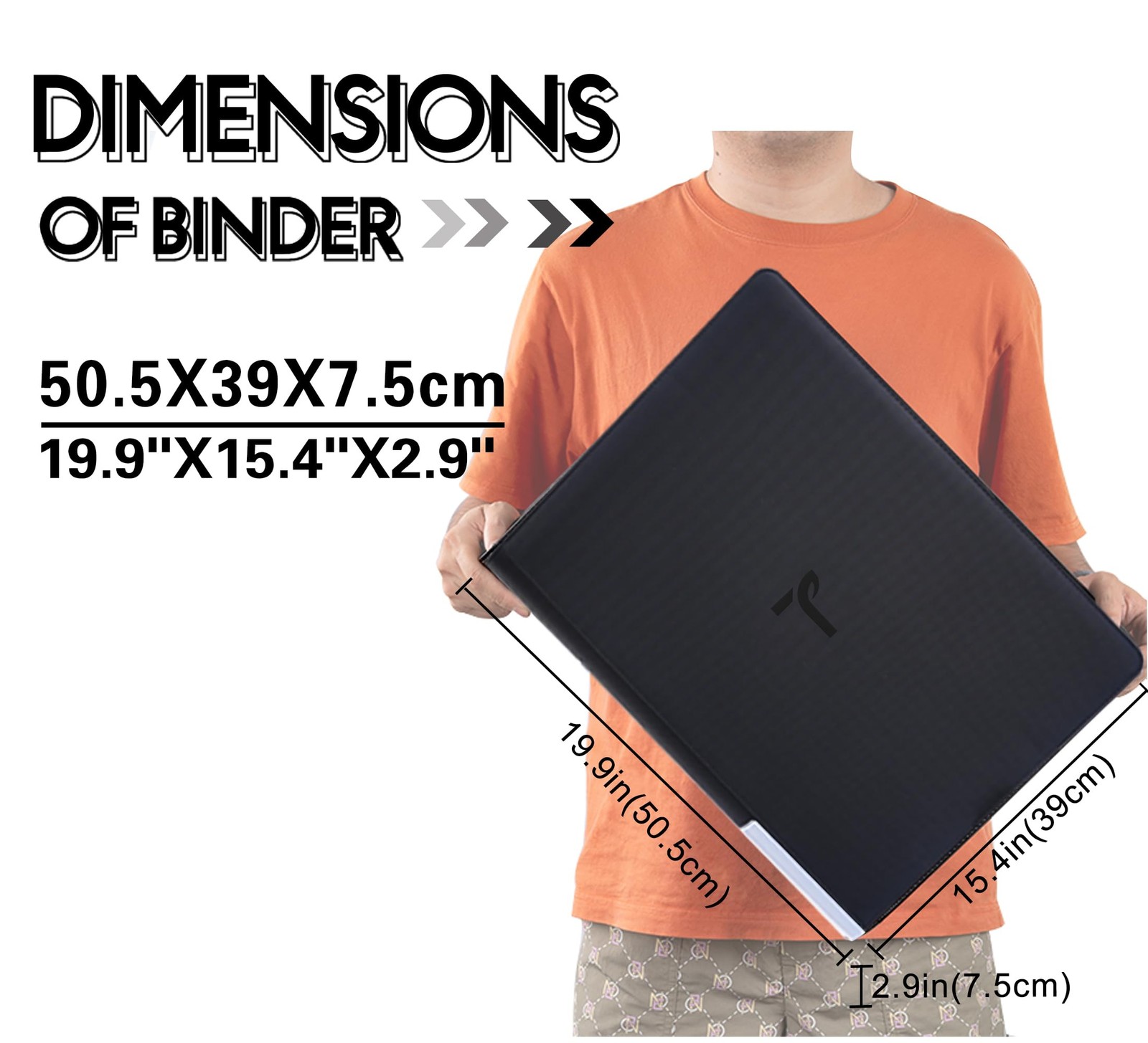 Top Loader Binder for Cards, 16 Pocket, Holds Up to 640 Large, Black