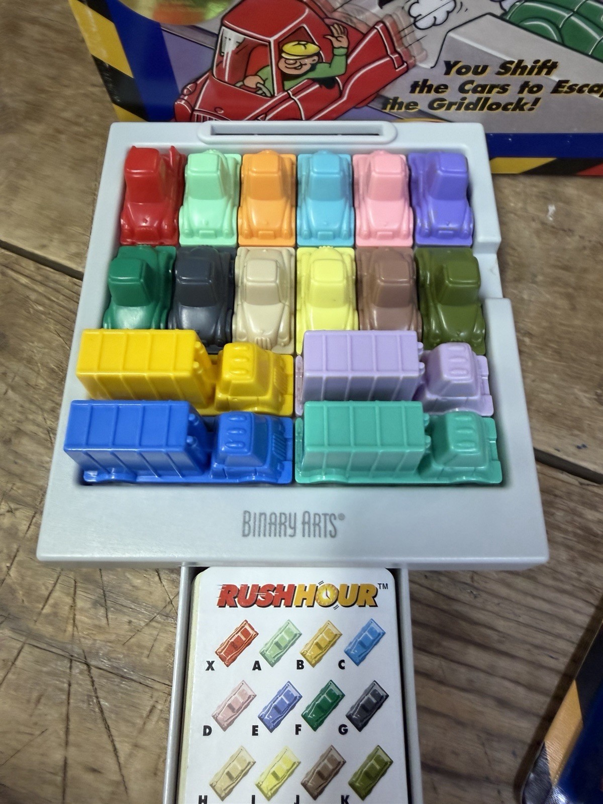 + CARD SET 2 Vintage 1996 Rush Hour Traffic Jam Puzzle Game Binary Arts COMPLETE