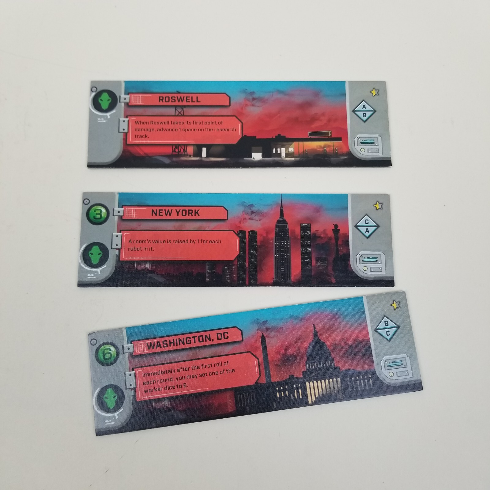Tiles for Standard Game of Under Falling Skies Board Game Czech Games Edition