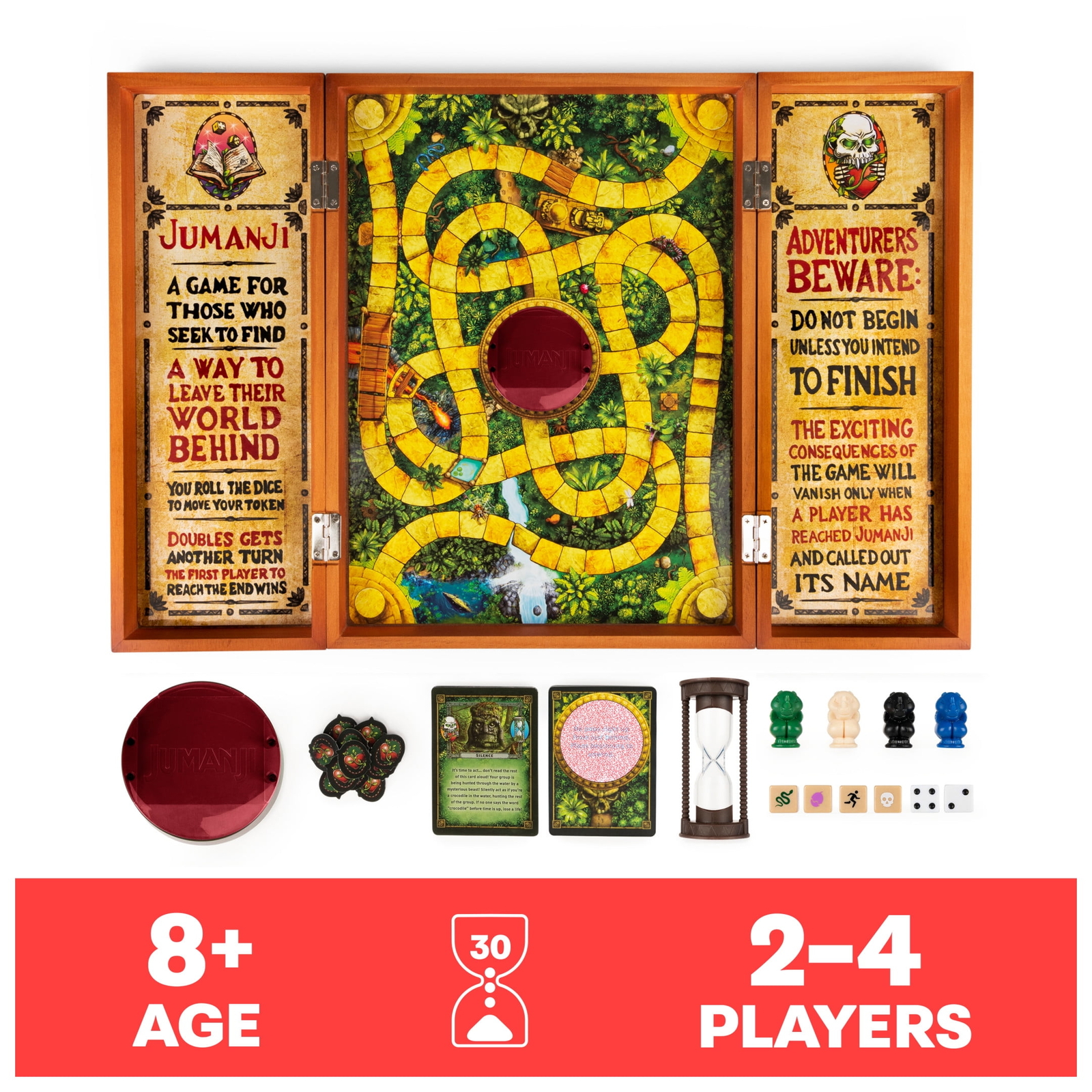 Jumanji the Game Real Wooden Box Edition of the Classic Adventure Board Game