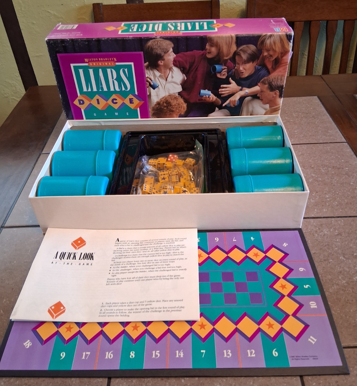 Milton Bradley Original 1987 Liar’s Dice Bluffing Party Game *100% Complete*