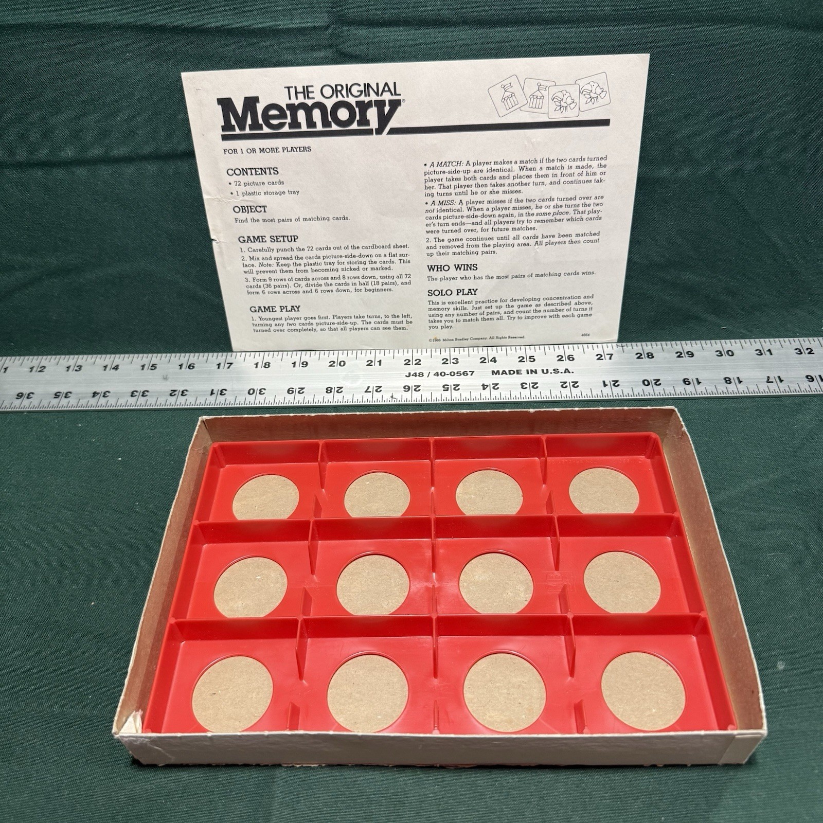 1989 Milton Bradley The Original Memory Game Vintage Ravensburger Complete