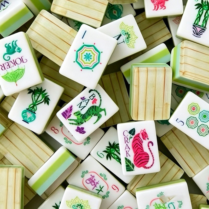 American Mahjong Game Set, 160 Tile Bamboo Pattern Mahjong Tiles Fast Shipping