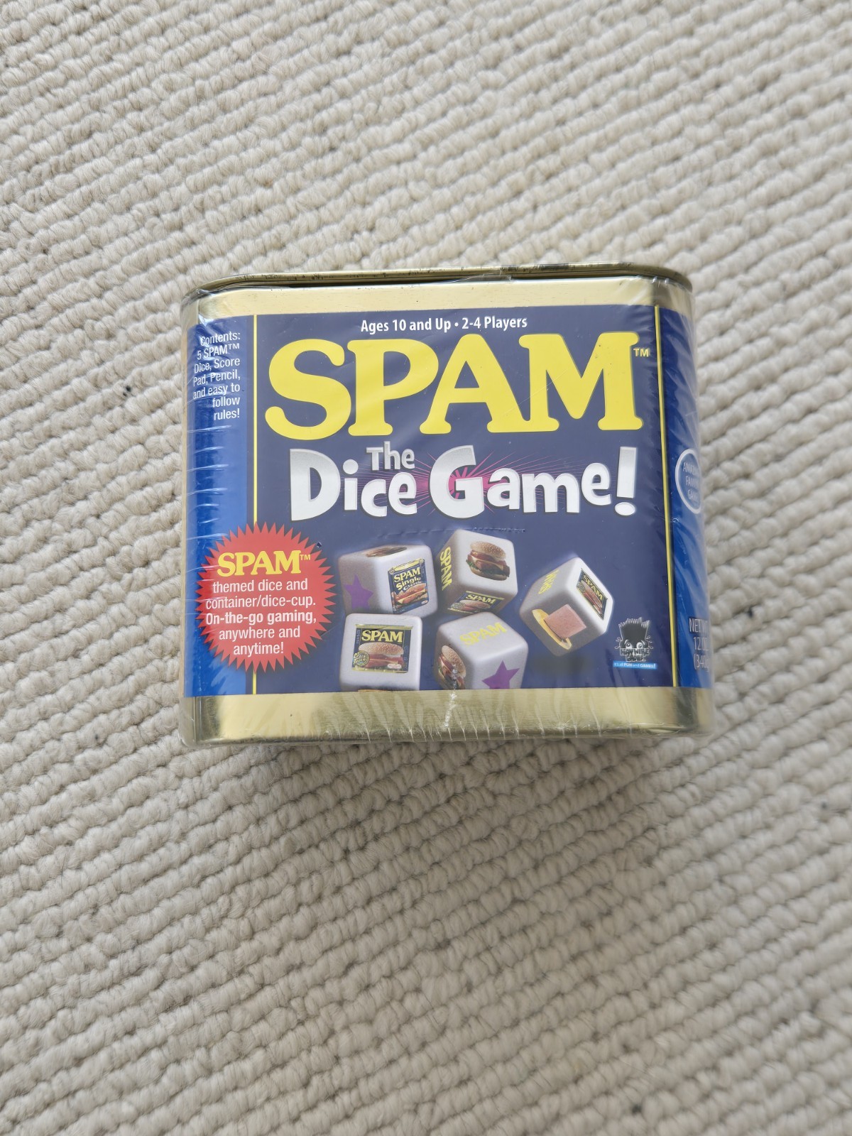 SPAM Yahtzee Dice Game! 2009 Spam Themed Dice & Score Pad. Complete! Open Box