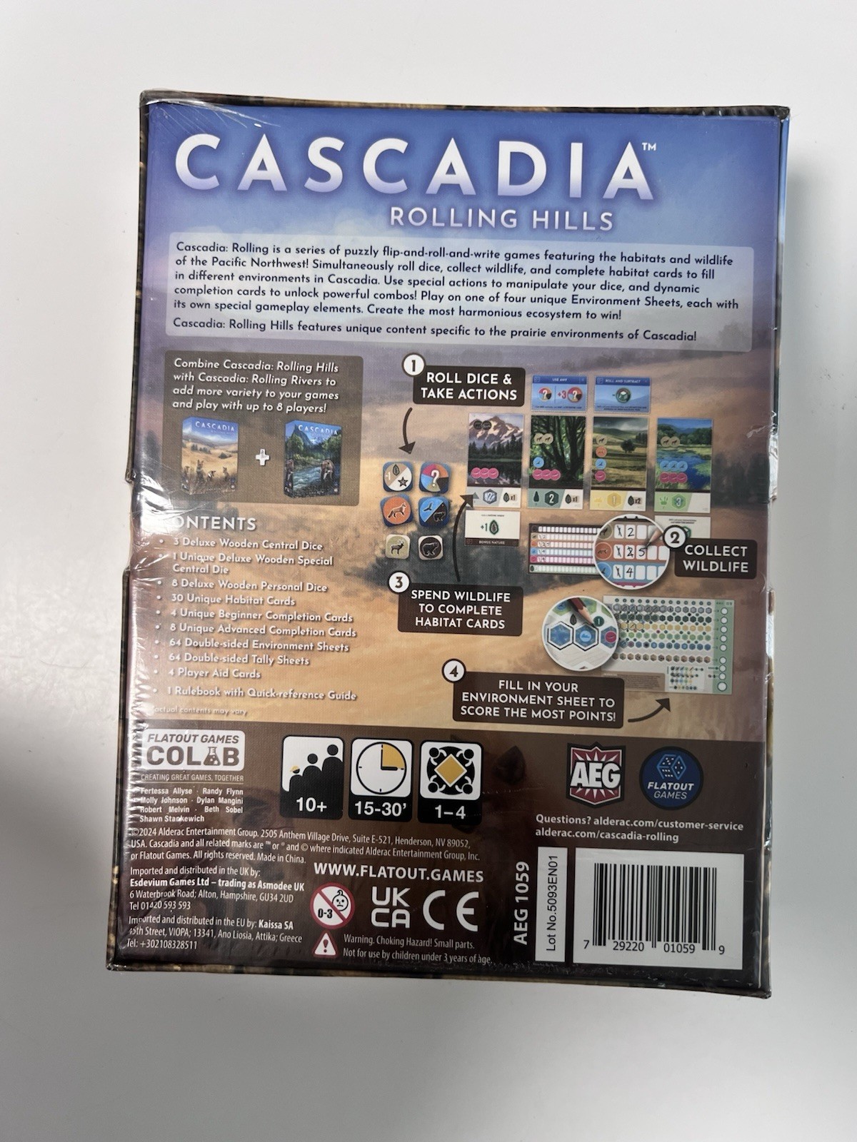 Cascadia: Rolling Hills (stand alone) Board Game – Roll & Write, Nature game
