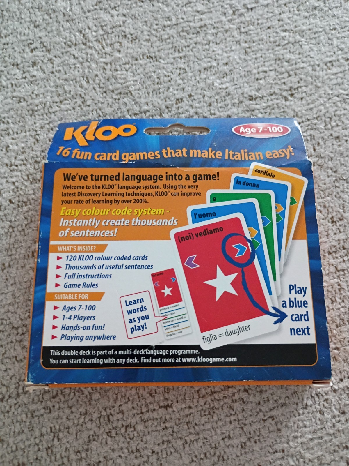 NEW KLOO Learn to Speak Spanish Games Places & Travel – Pack 2 Double Deck 1&2