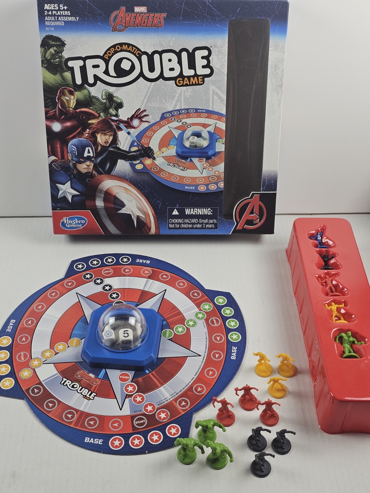 Marvel Avengers TROUBLE Board game by Hasbro Gaming COMPLETE All Pieces & Parts
