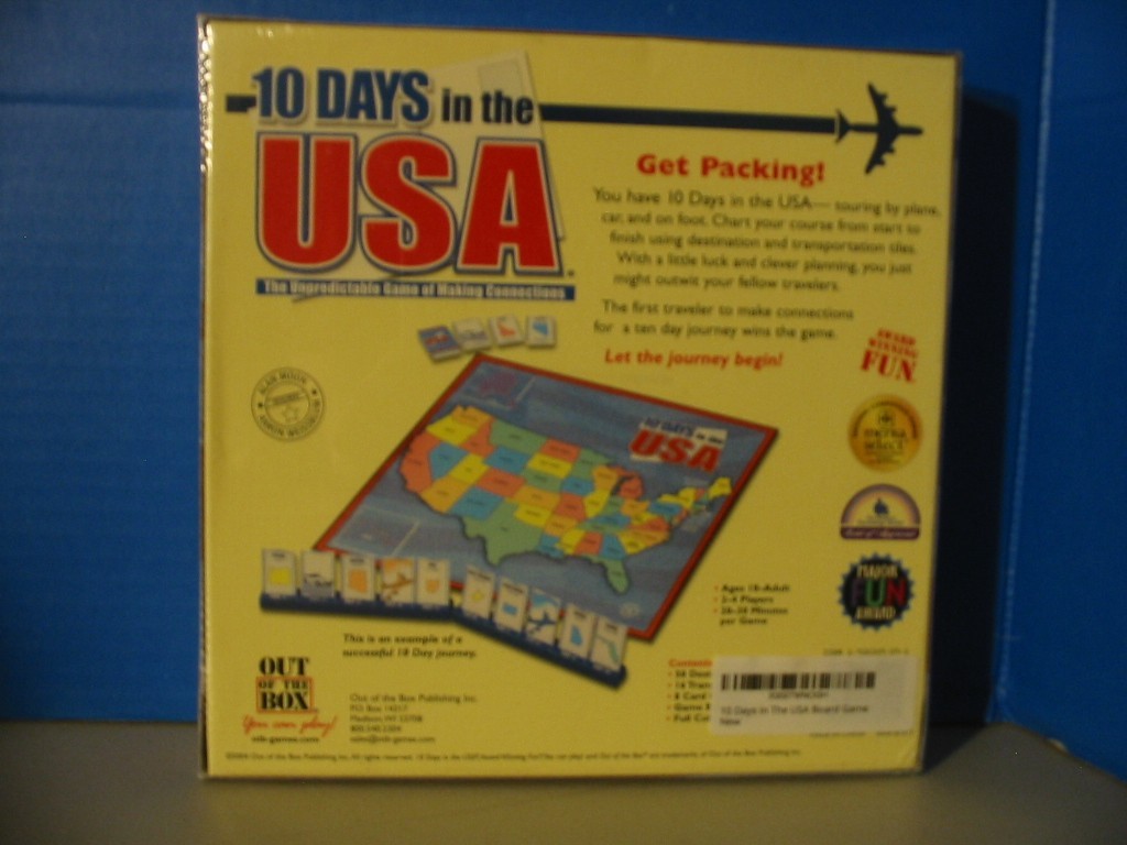 10 Days In the USA Strategy Board Game – Out Of The Box Games Factory Sealed NEW