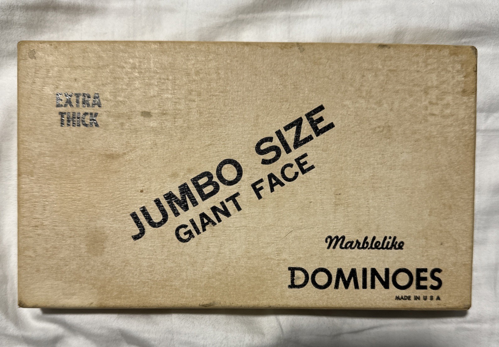 Extra Thick Jumbo Size Giant Face Marblelike Dominoes Made In USA￼