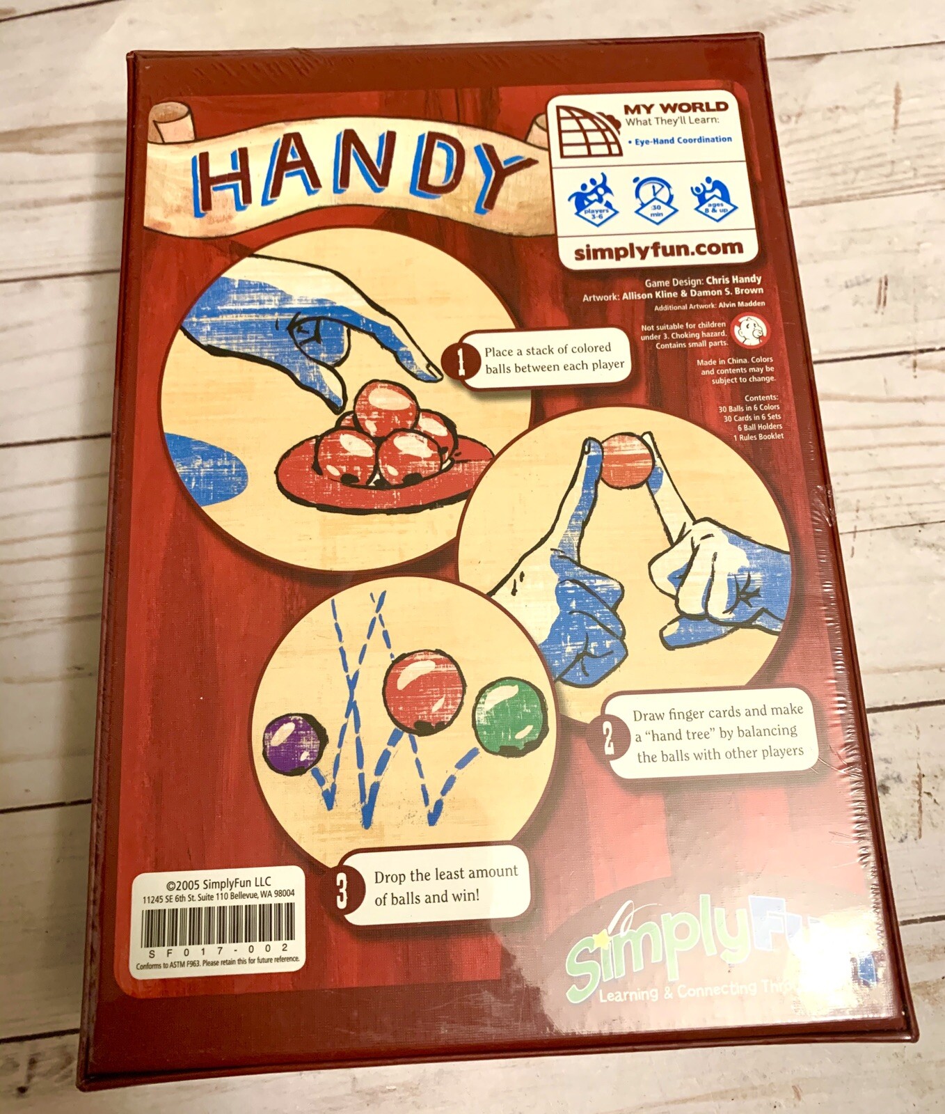 New/Sealed Simply Fun Handy 5 Finger Frenzy Board Game Eye Hand Coordination Fun