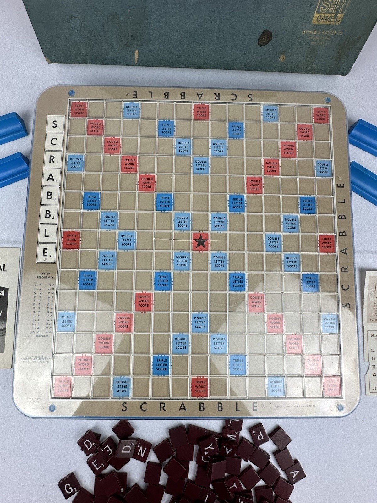 Vintage Scrabble Deluxe Edition Game Rotating Turntable 100% Complete
