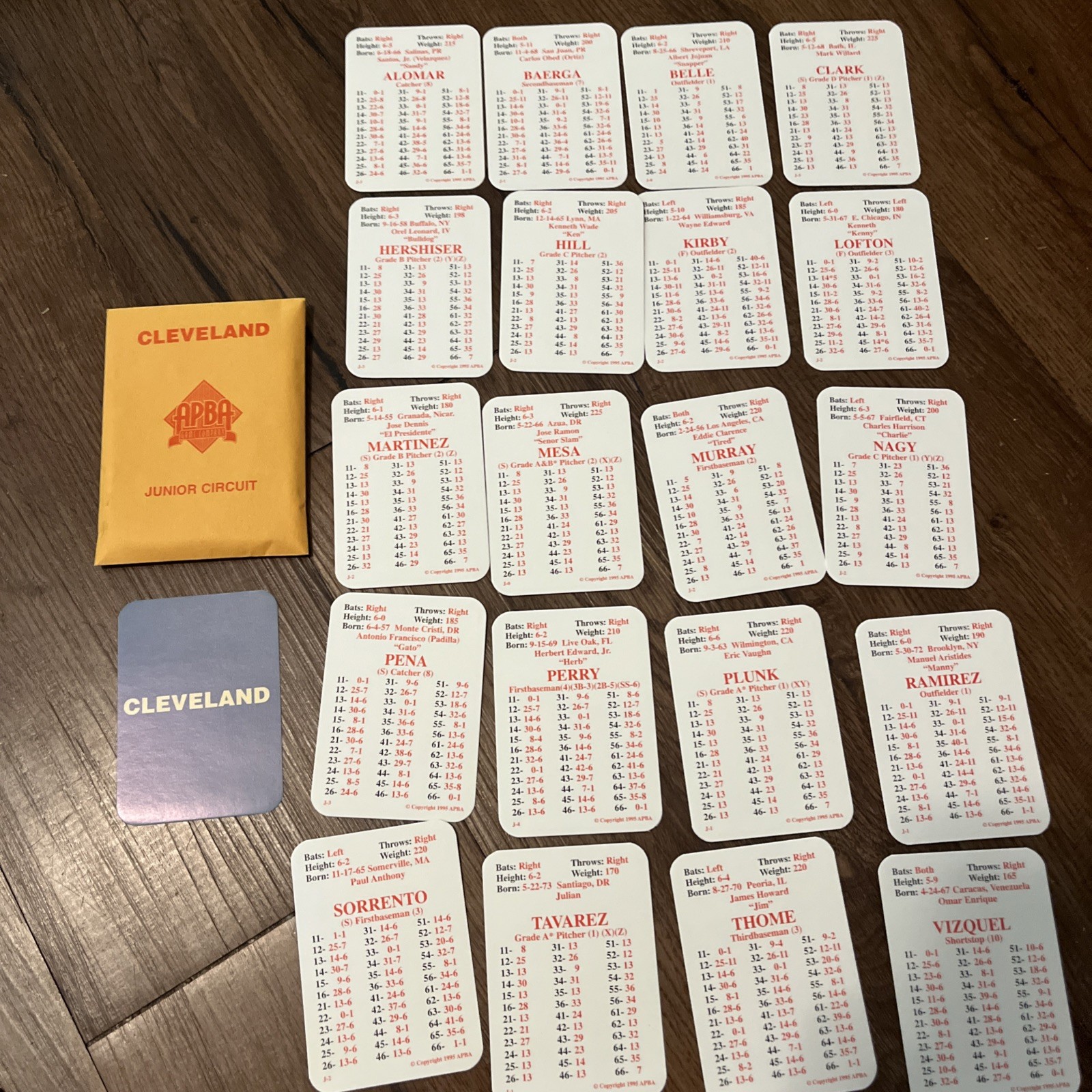 APBA 1996 Baseball Game w/8 Playoff Teams from 1995 Season – No Dice Or Chips