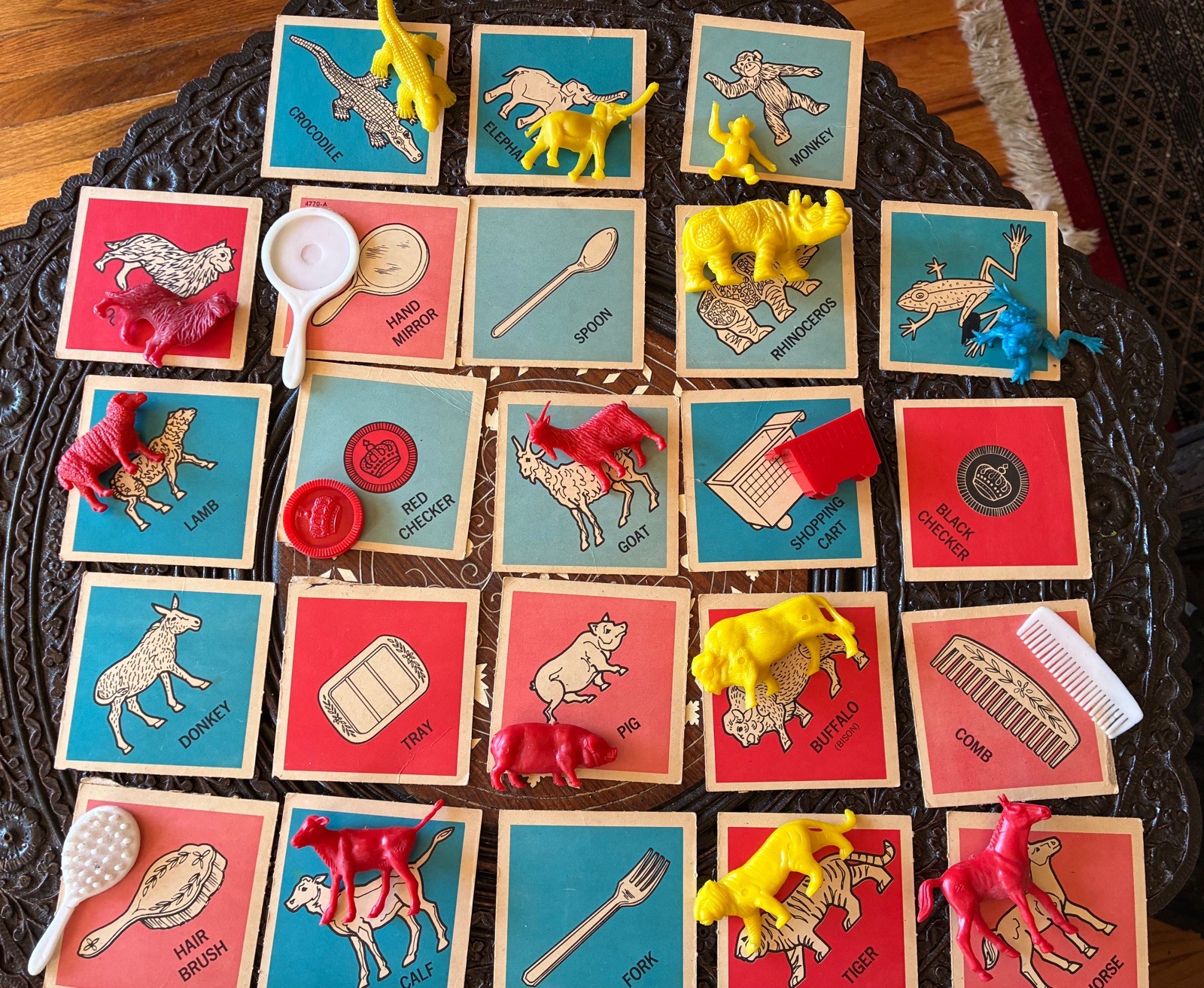 Vintage 1967 Feely Meely Milton Bradley Plastic Animal Game Incomplete