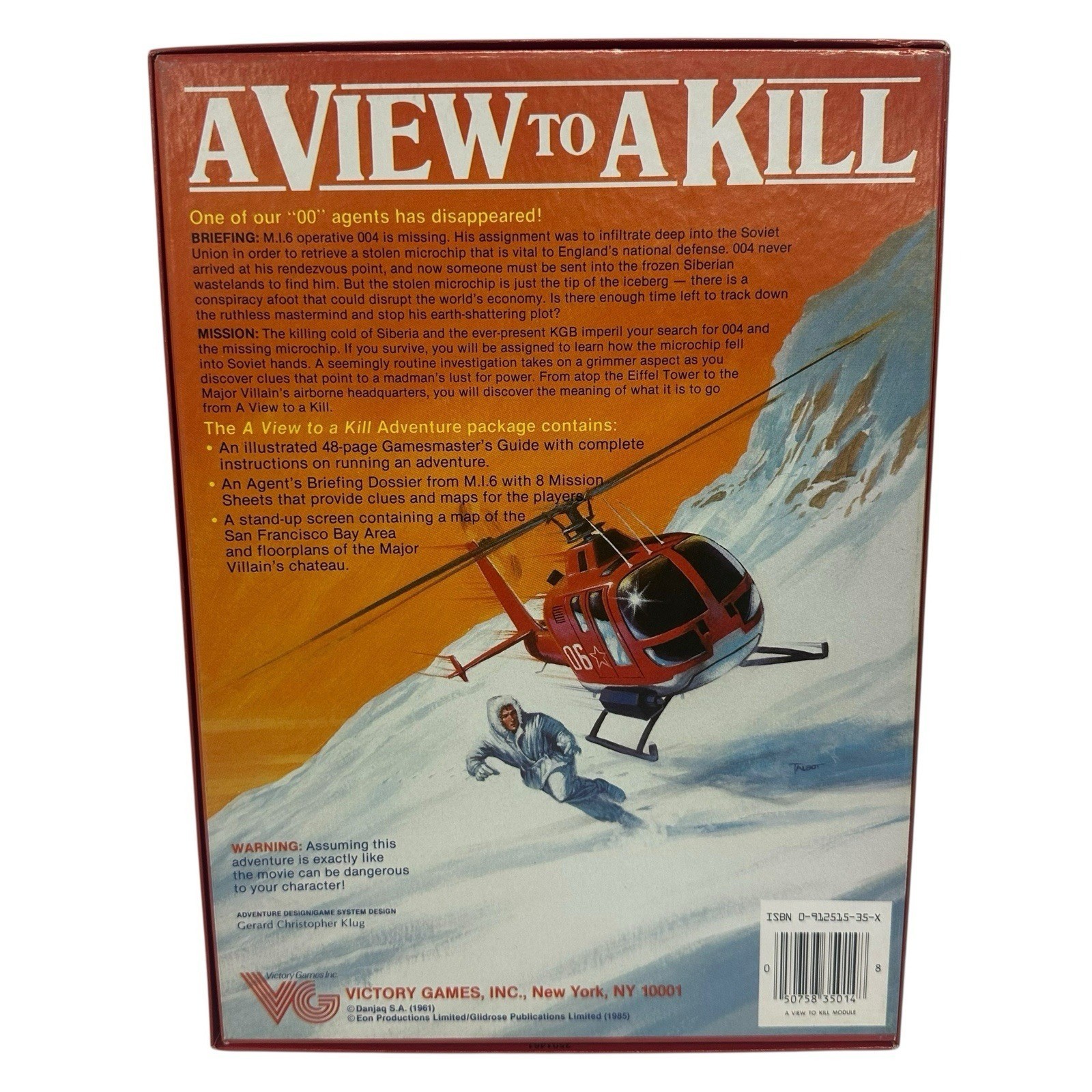 James Bond 007 A View To A Kill Role Playing Game (Victory Games, 1985)