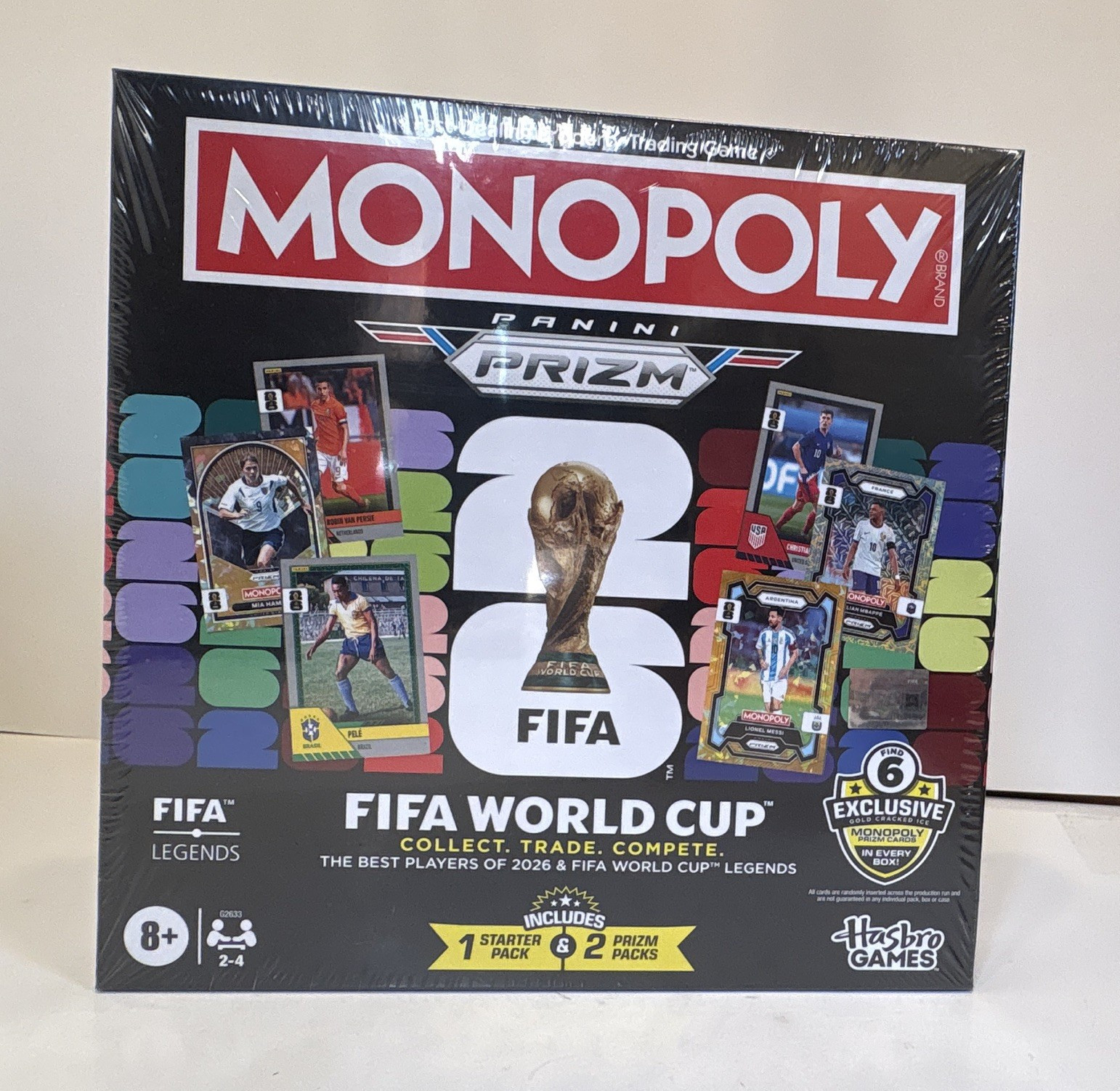 SEALED Hasbro Monopoly: FIFA World Cup Board Game w/ Starter Pack & 2 Prizm Pack