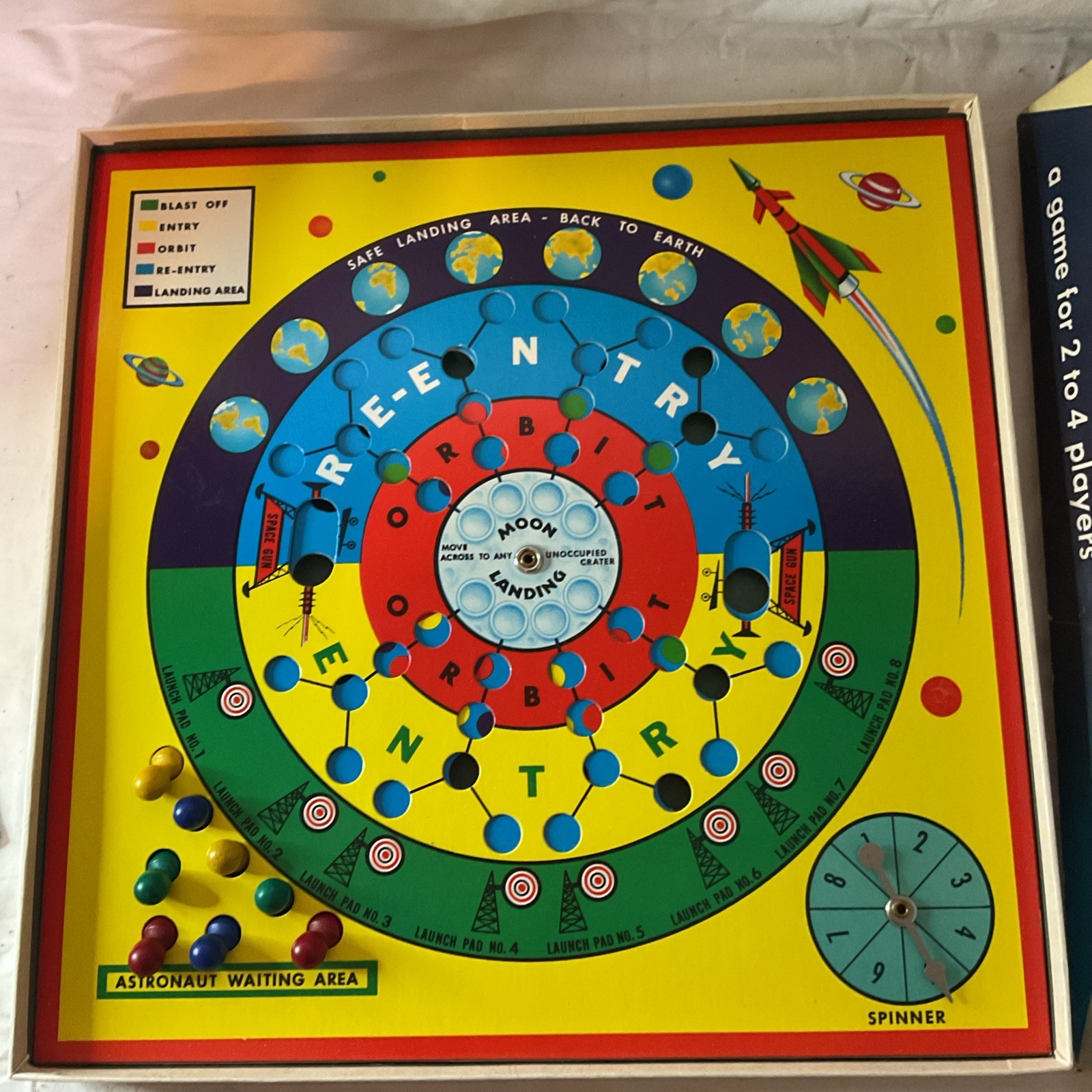 Moon Shot Cadaco 1967 Board Game Complete 269 Mr Fun Ages 8-14 Space Sci Fi