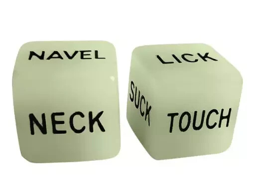 Glow in the Dark Sex Dice 4 Adult Love Games Kama Sutra Couples Gift UV Reactive