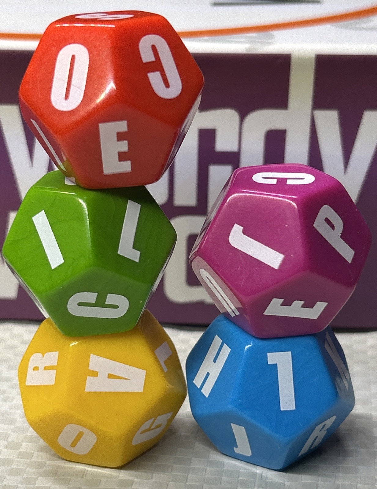 Wordy Word Complete 5 Letter Dice Replacement Set Marbles Brain Store