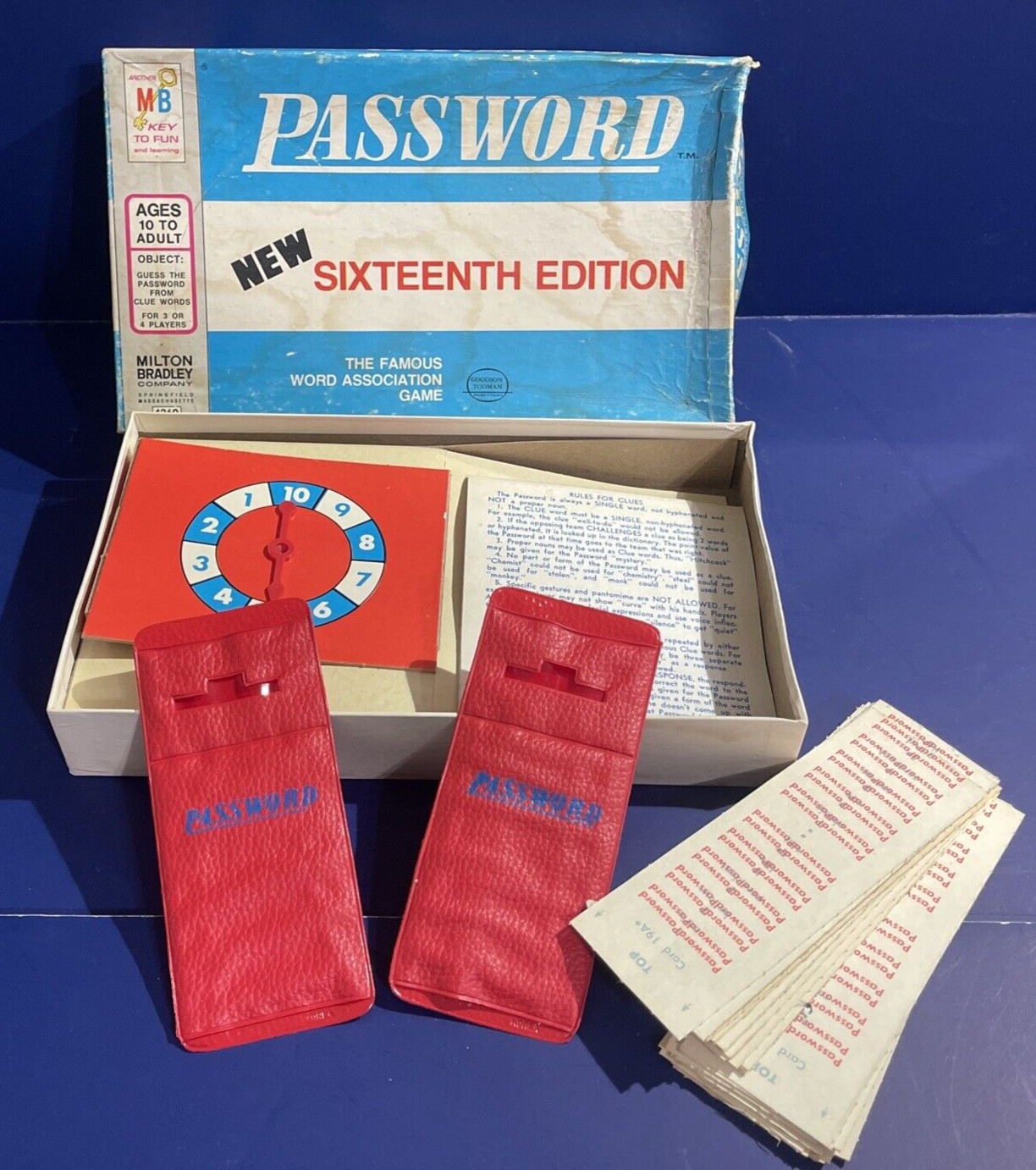 Password®️ Sixteenth Edition 1962 Milton Bradley Complete