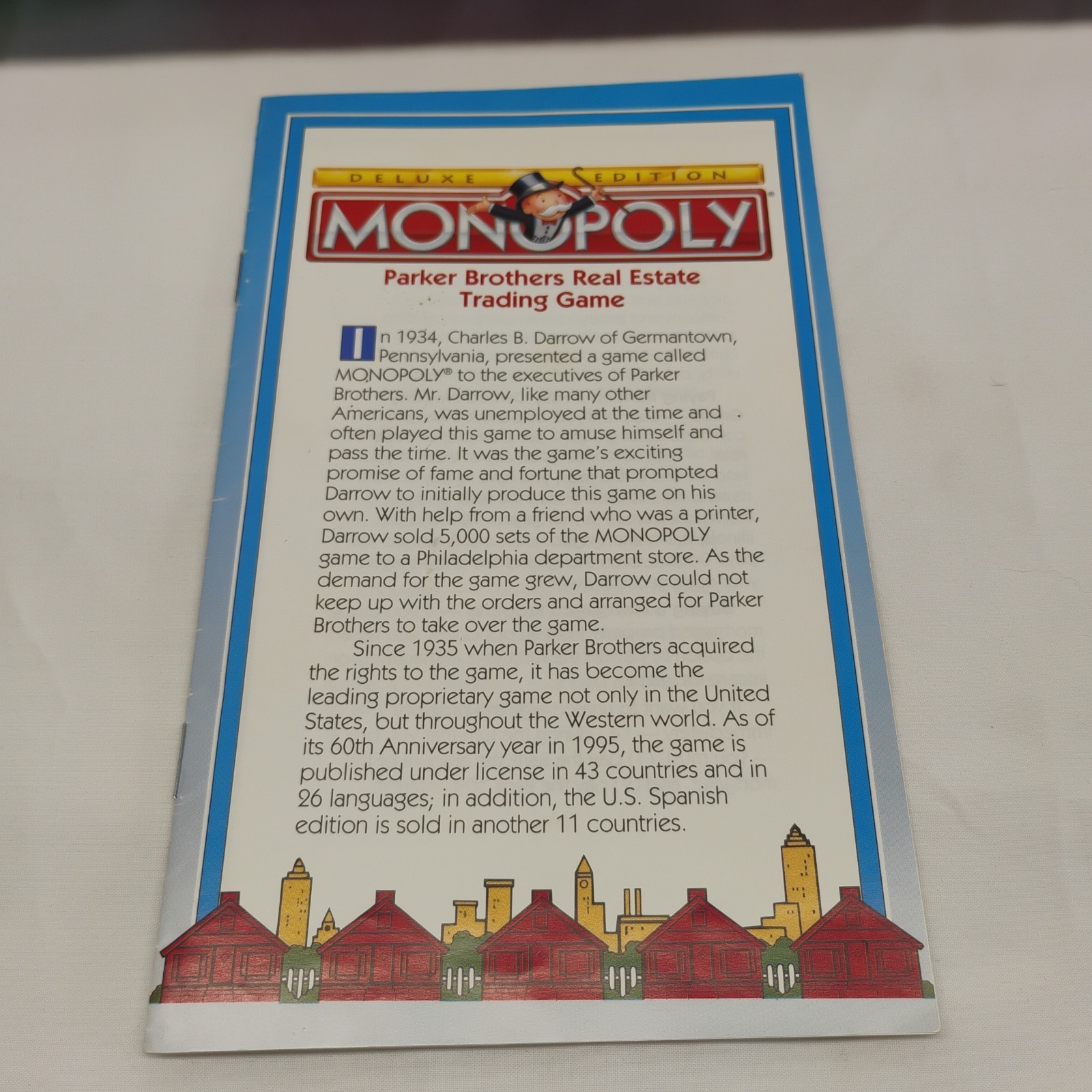 Monopoly Deluxe Edition 1995 Instructions Manual GUC