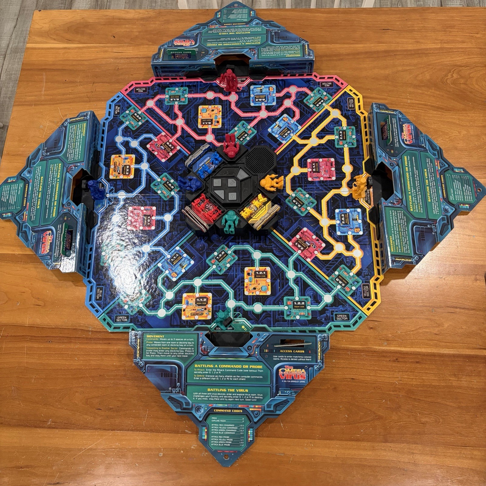 Vintage 1992 THE OMEGA VIRUS MB Electronic Board Game 99% COMPLETE Tested Works