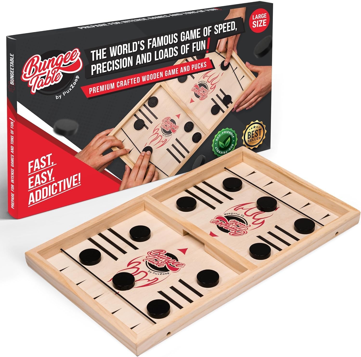 Fast Sling Puck Game – Your Speed and Accuracy with This Fast-Paced Wooden A…