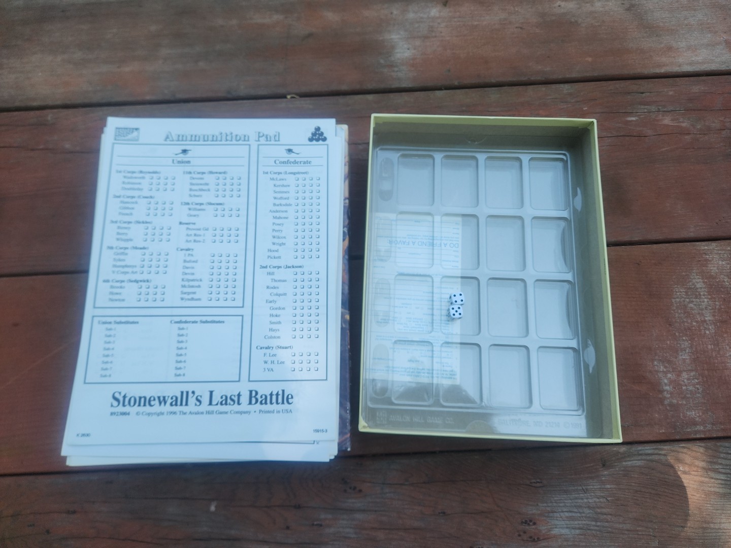Avalon Hill Games Stonewall’s Last Battle: The Chancellorsville Campaign *NEW*